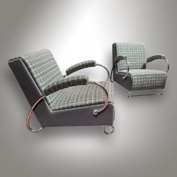 Pair of Armchairs - chrome, metal - Andr Lurat (1894  1970) France - 1930