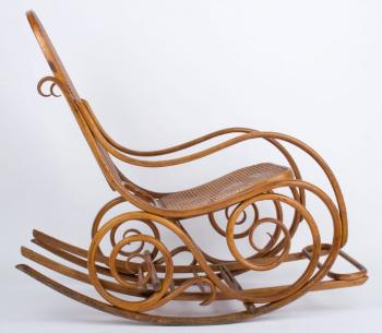 Rocking Chair - bent beech, rattan - 1930